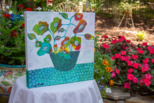 vase of colorful flowers sitting on table hand drawn ink details 