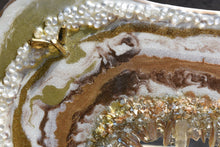 close up gold and white resin geode inspired painting