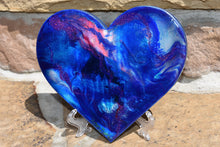 blue purple and pink resin heart
