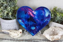 blue purple and pink resin heart