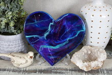 blue purple and magenta resin heart