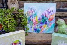 abstract rainbow watercolor ink splashy heart with drips 