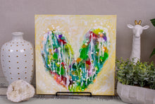 abstract rainbow watercolor ink splashy heart with drips 