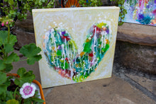 abstract rainbow watercolor ink splashy heart with drips 