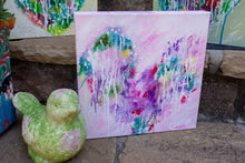 abstract rainbow watercolor ink splashy heart with drips 