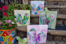 abstract rainbow watercolor ink splashy heart with drips 