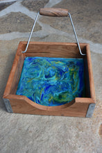 abstract resin napkin holder blue teal green yellow