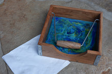 abstract resin napkin holder blue teal green yellow