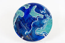 abstract blue and teal resin trivet